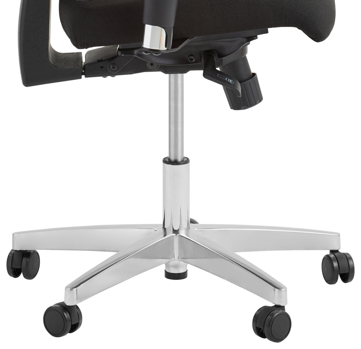 DREHSTUHL Netzbespannung, Webstoff Schwarz, Alufarben  - Schwarz/Alufarben, Basics, Kunststoff/Textil (50/114/50cm) - Topstar