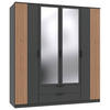 KLEIDERSCHRANK  in Graphitfarben, Eiche Artisan  - Schwarz/Graphitfarben, KONVENTIONELL, Glas/Holzwerkstoff (180/199/58cm) - Boxxx