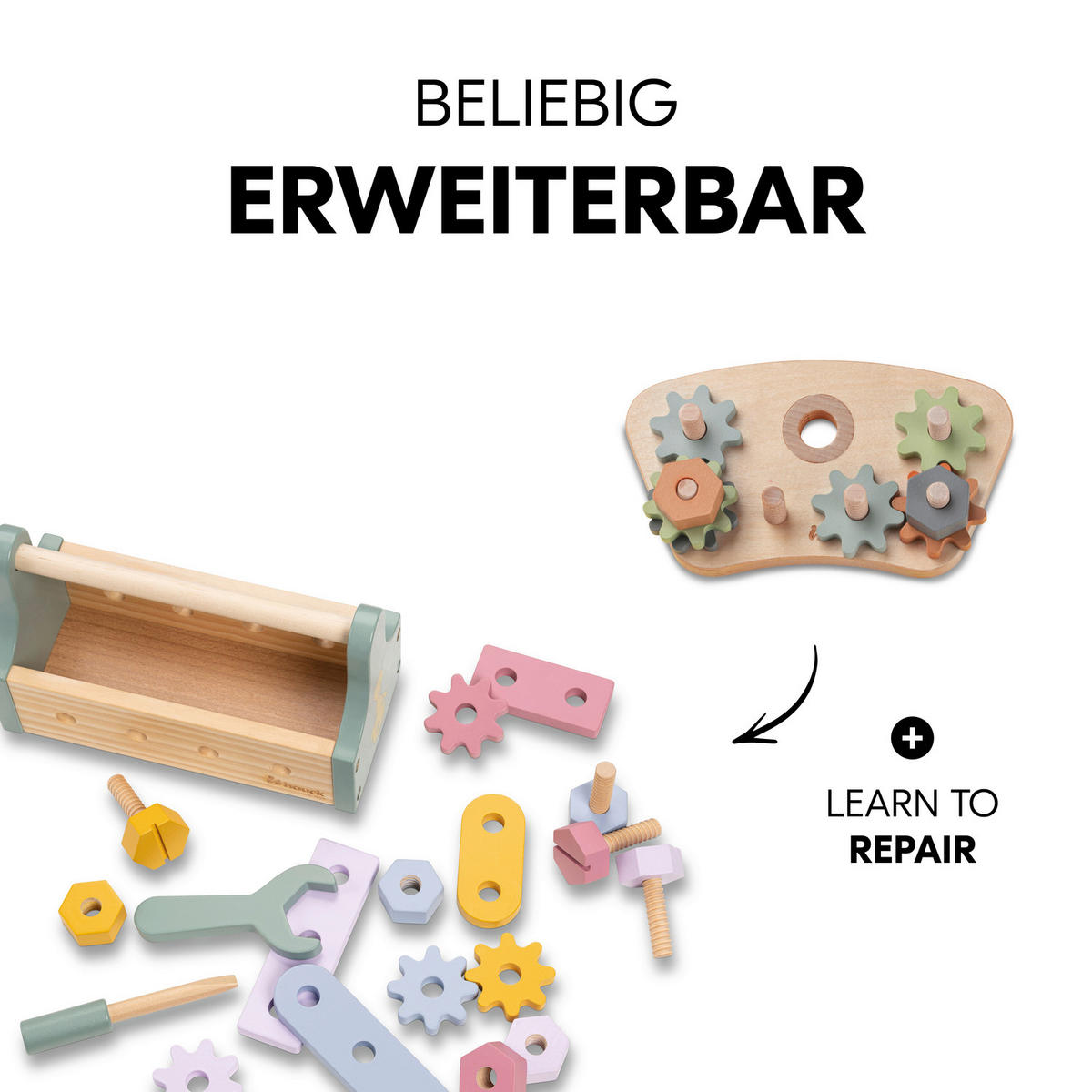MOTORIKSPIEL - Buchefarben, Basics, Holz (20/5/11cm) - Hauck