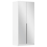 DREHTÜRENSCHRANK  in Weiß  - Weiß/Grau, MODERN, Holzwerkstoff/Metall (91/229/54cm) - Rauch Möbel