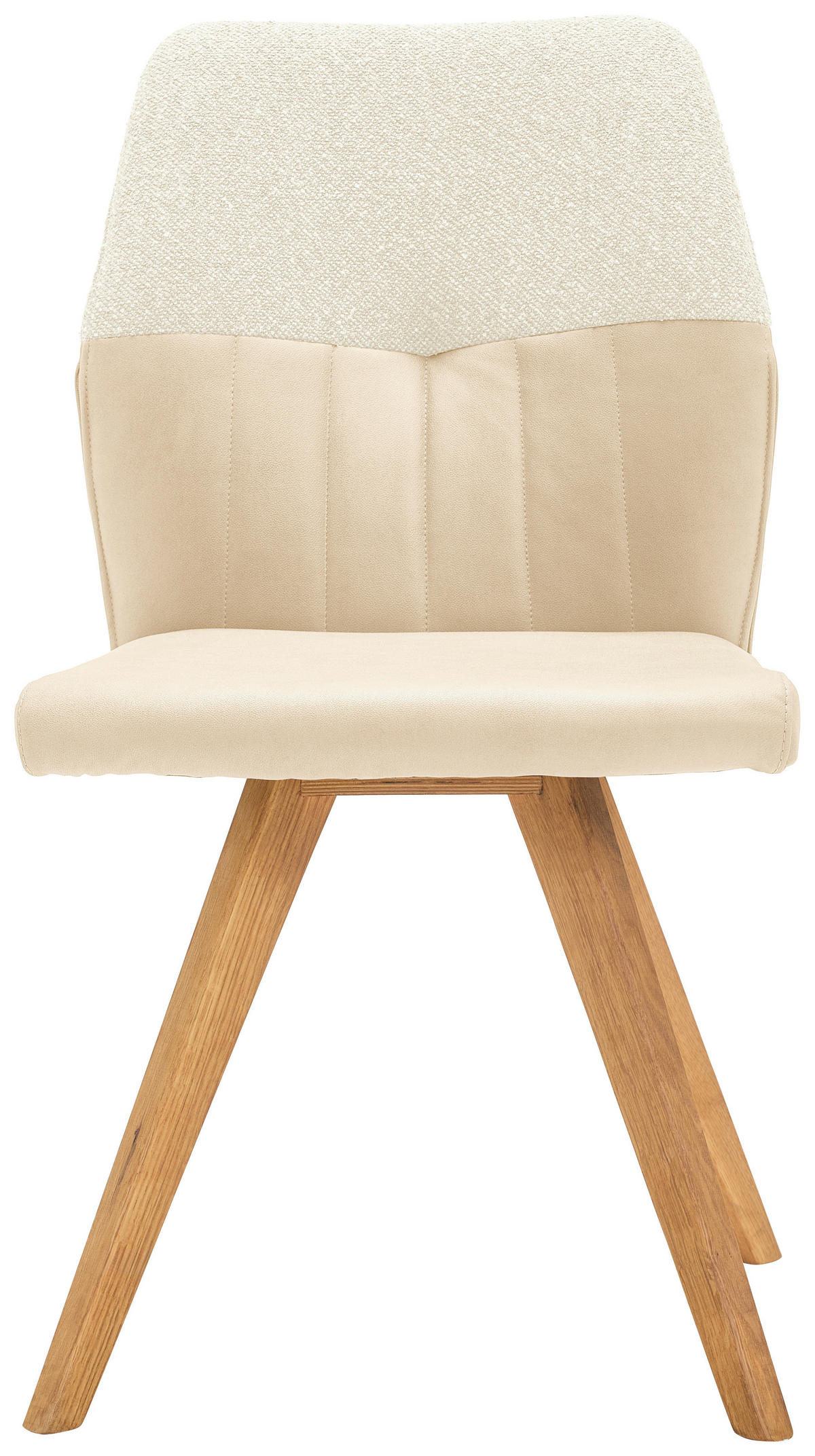 STUHL  in Lederlook, Webstoff  - Wildeiche/Beige, Konventionell, Holz/Textil (49,5/87/62,5cm) - Valdera