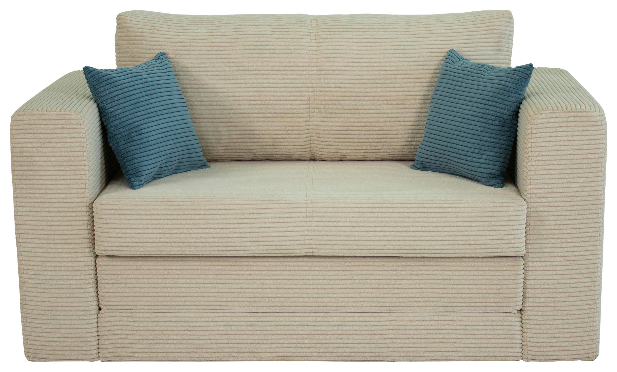 JUGEND- UND KINDERSOFA Cord Creme  - Türkis/Creme, KONVENTIONELL, Textil (136/78/72cm) - Xora