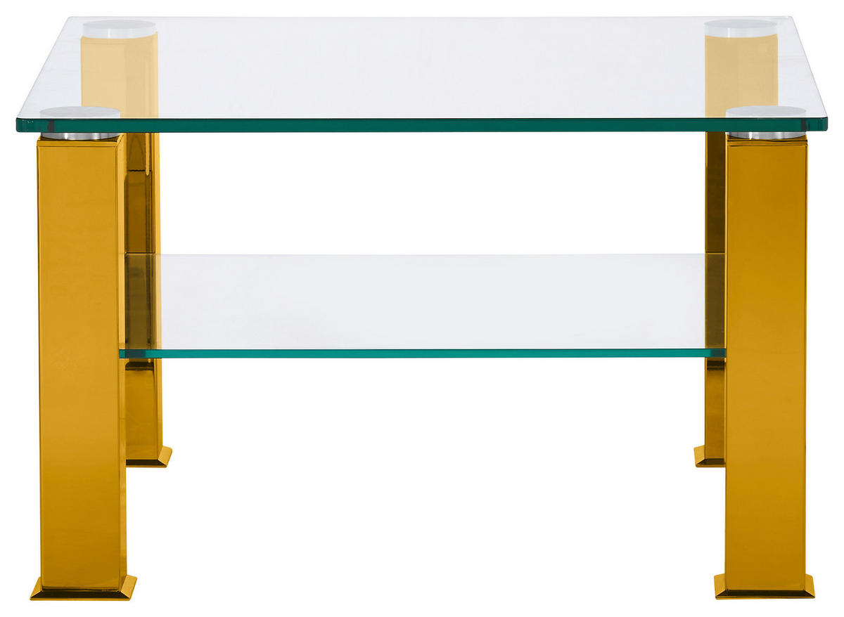 COUCHTISCH Kristallglas 75/75/42,5 cm quadratisch Currygelb  - Currygelb, Design, Glas/Kunststoff (75/75/42,5cm)