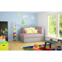 JUGEND- UND KINDERSOFA Textil Rosa, Hellgrau  - Hellgrau/Schwarz, Design, Kunststoff/Textil (104/60/75cm) - MID.YOU
