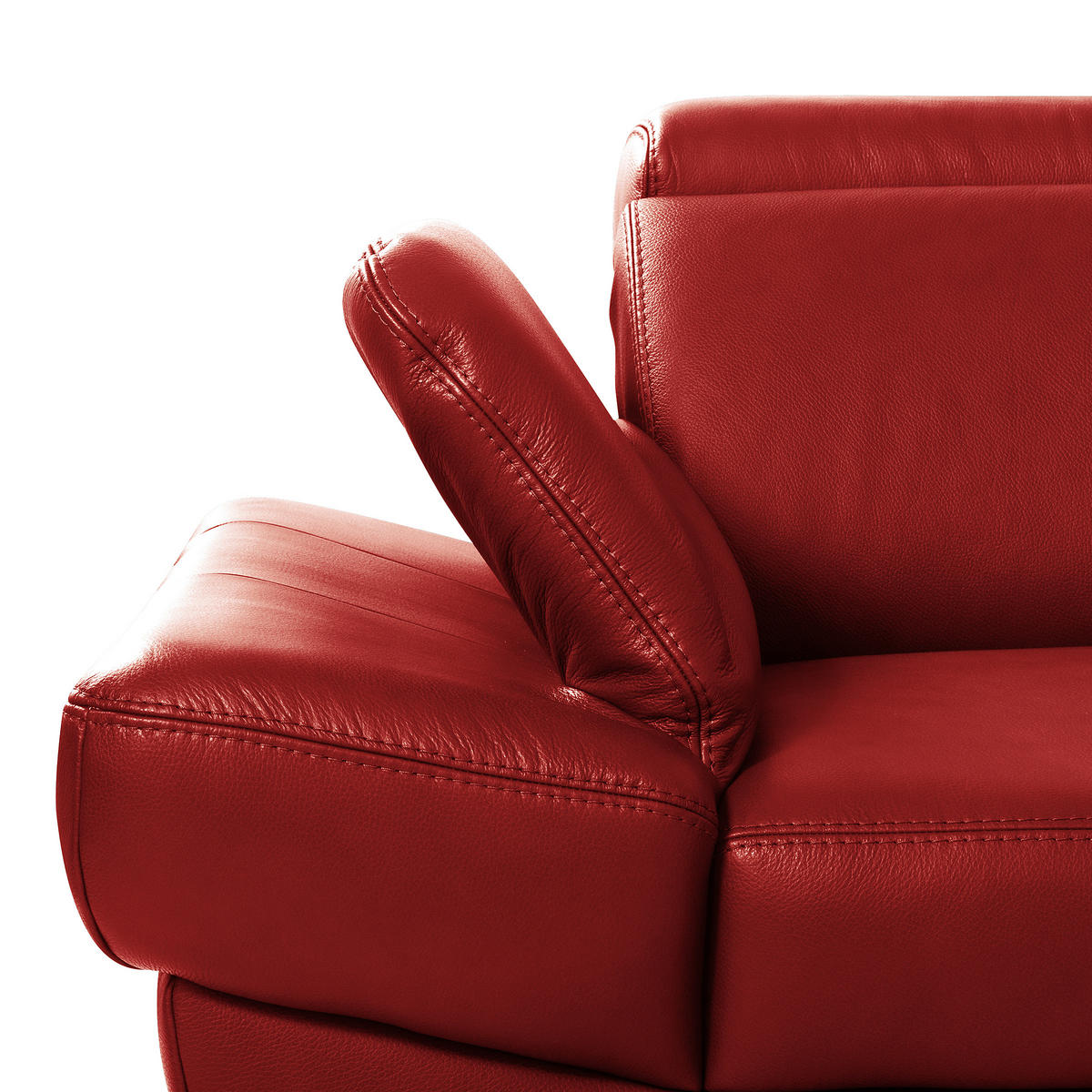 ECKSOFA  in Lederlook Echtleder Rot  - Rot/Schwarz, Design, Leder/Textil (264/211cm) - Livetastic