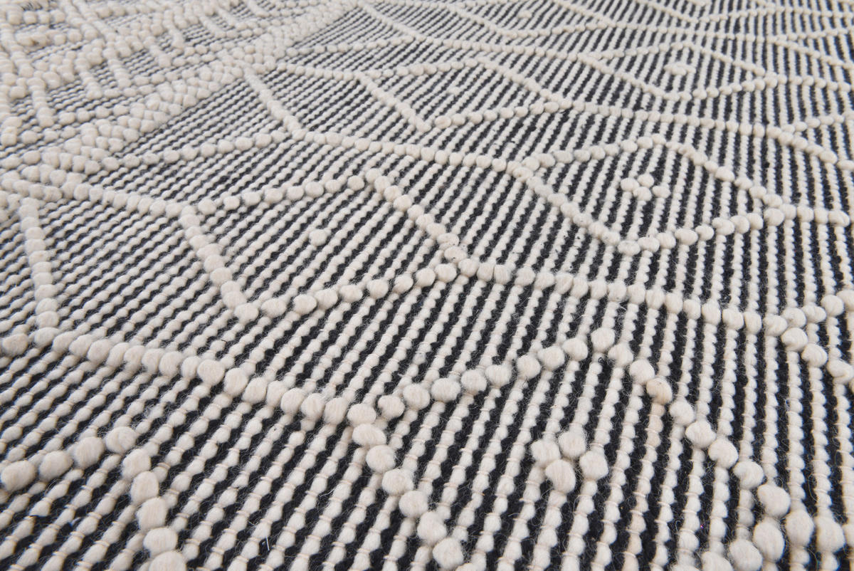 HANDWEBTEPPICH 140/140 cm Colored Macrame two Creme, Grau  - Creme/Grau, KONVENTIONELL, Textil (140/140cm) - Tom Tailor