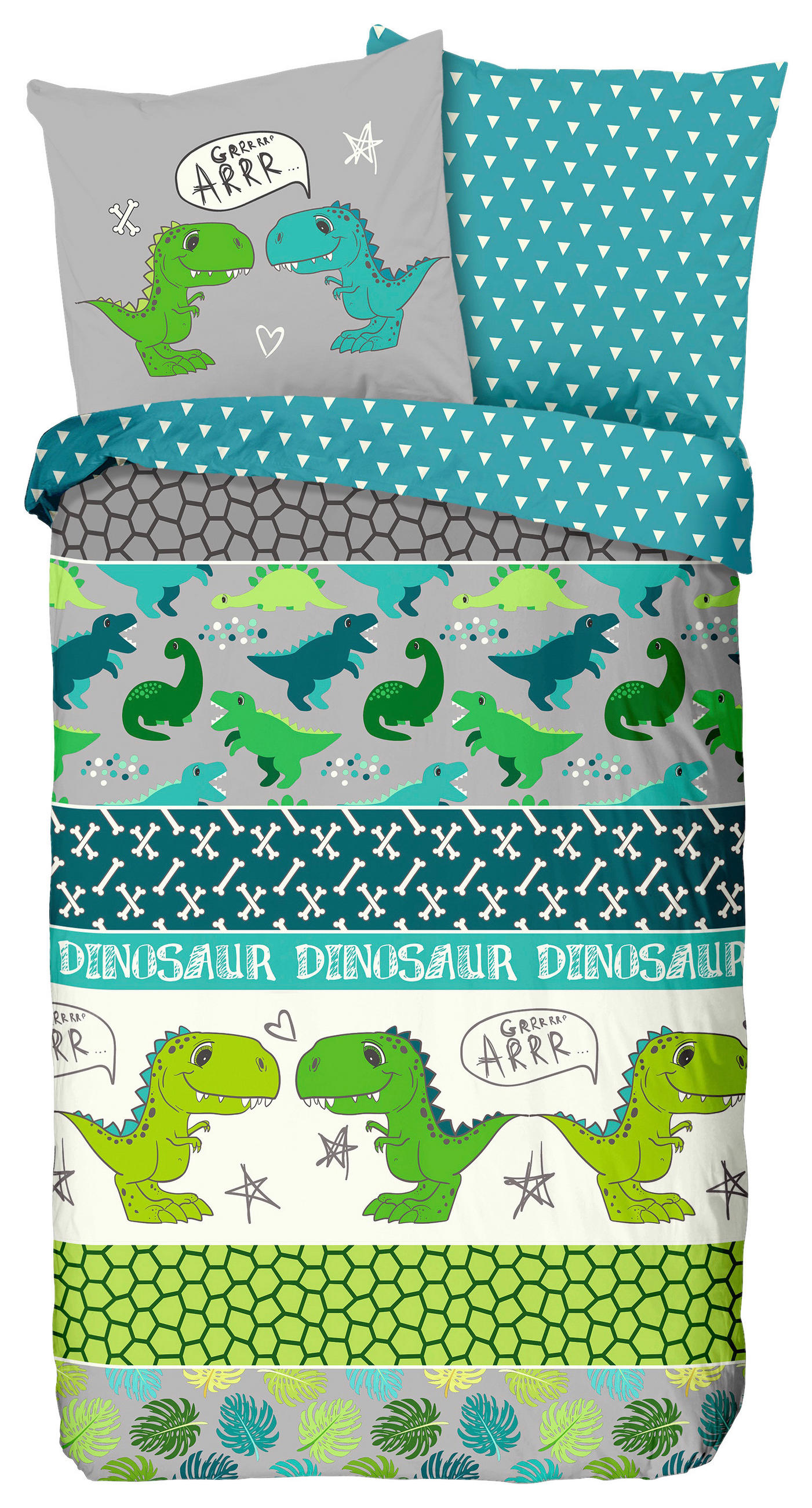 KINDERBETTWÄSCHE Dinosaur Renforcé 135/200 cm  - Multicolor, Design, Textil (135/200cm)