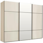 SCHWEBETÜRENSCHRANK 271/223/68 cm 3-türig Champagner  - Champagner/Schwarz, KONVENTIONELL, Glas/Holzwerkstoff (271/223/68cm) - Novel