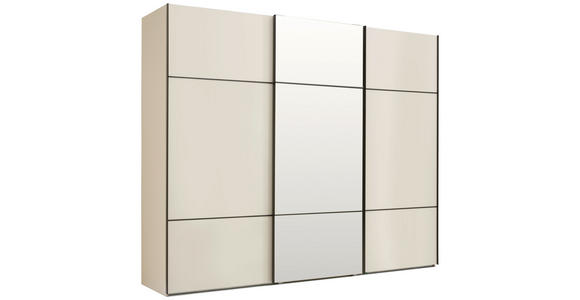SCHWEBETÜRENSCHRANK 271/223/68 cm 3-türig Champagner - Champagner/Schwarz, KONVENTIONELL, Glas/Holzwerkstoff (271/223/68cm) - Novel