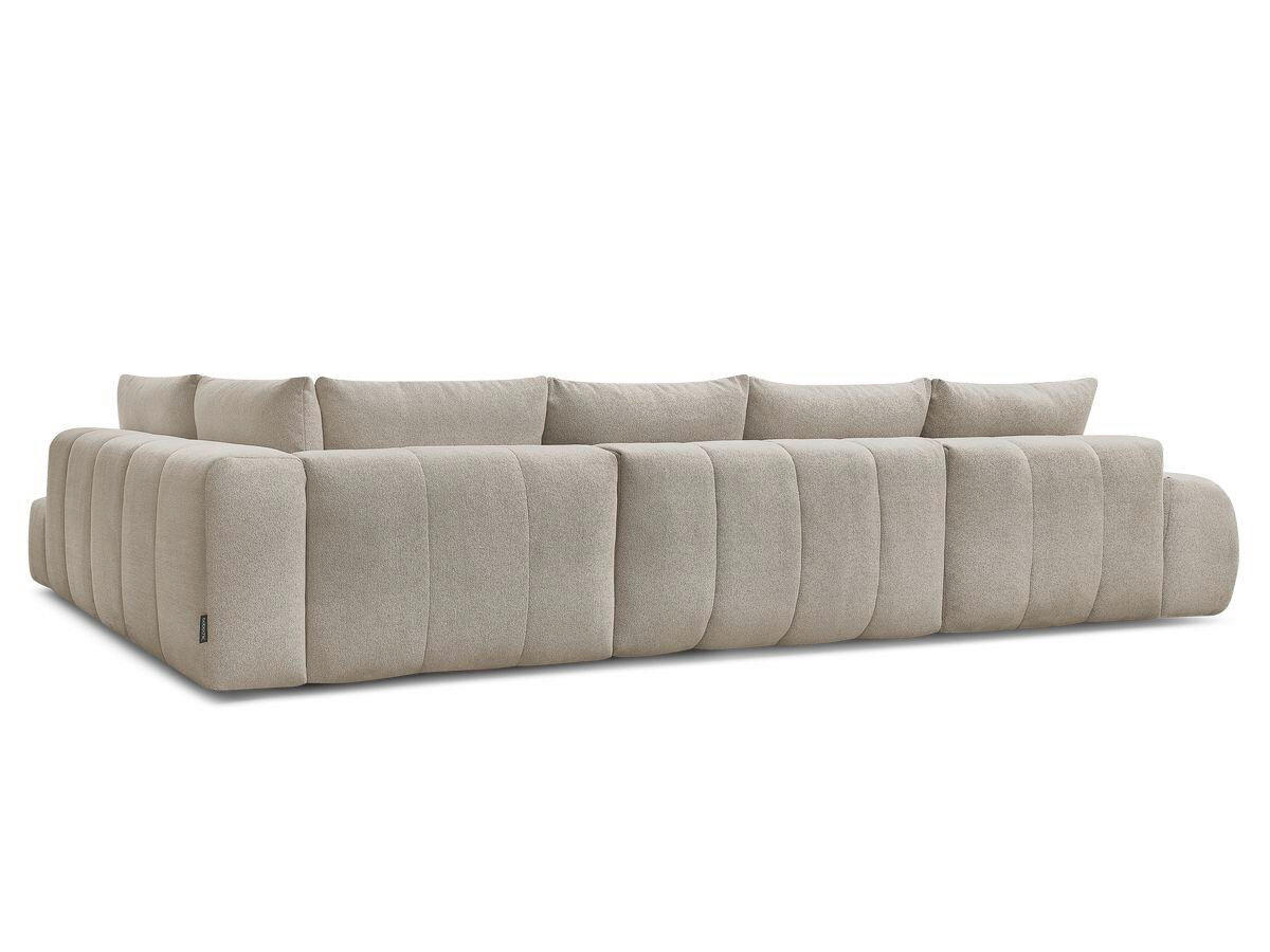 ECKSCHLAFSOFA EVEREST  mit Rücken echt, Armteil links, Armteil rechts Flachgewebe Taupe  - Taupe/Schwarz, MODERN, Kunststoff/Textil (423/212/90cm)
