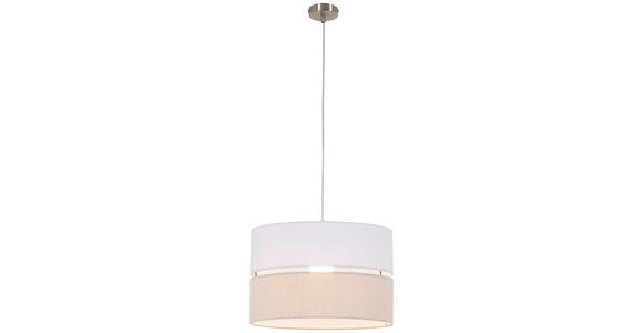 HÄNGELEUCHTE 37/120 cm  - Beige/Weiß, MODERN, Kunststoff/Textil (37/120cm) - Novel