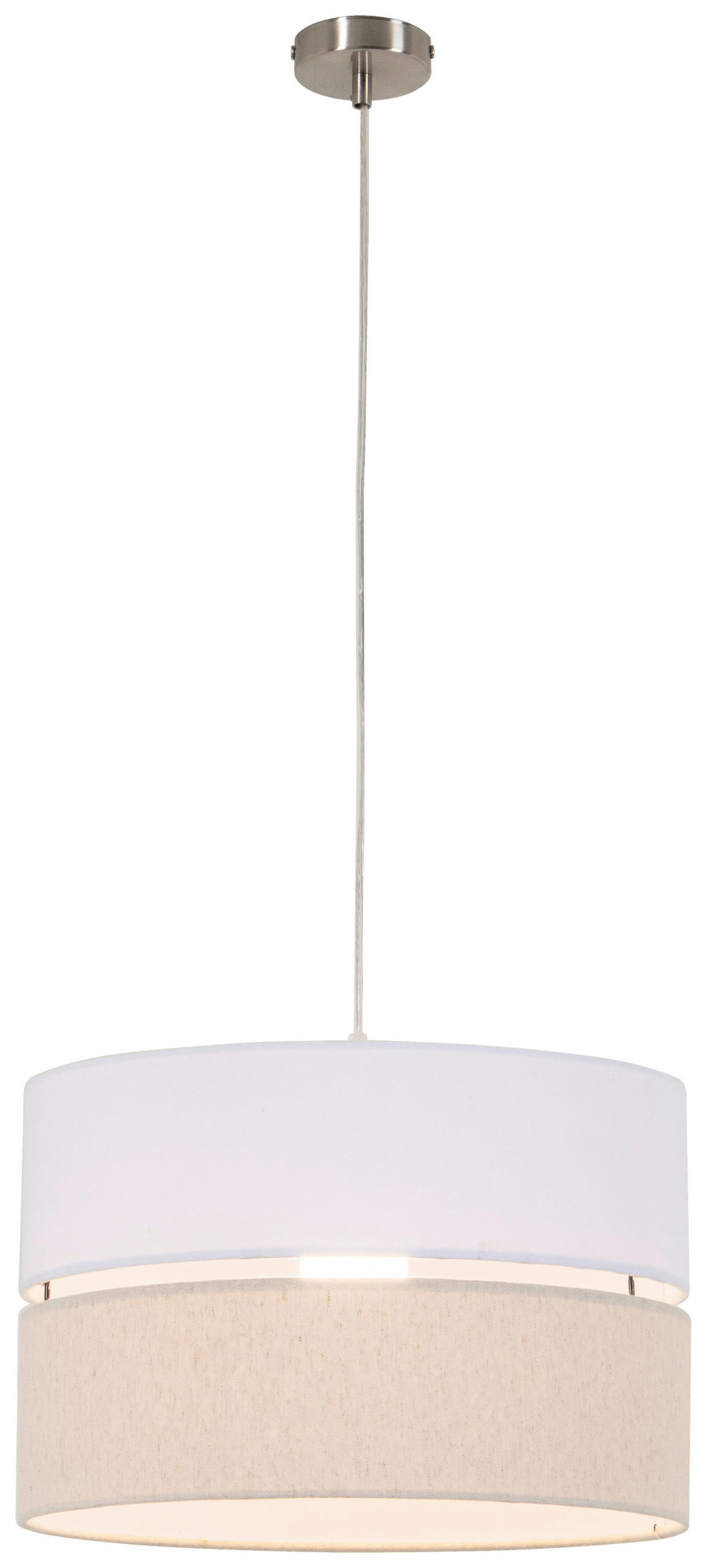 HÄNGELEUCHTE 37/120 cm   - Beige/Weiß, MODERN, Kunststoff/Textil (37/120cm) - Novel