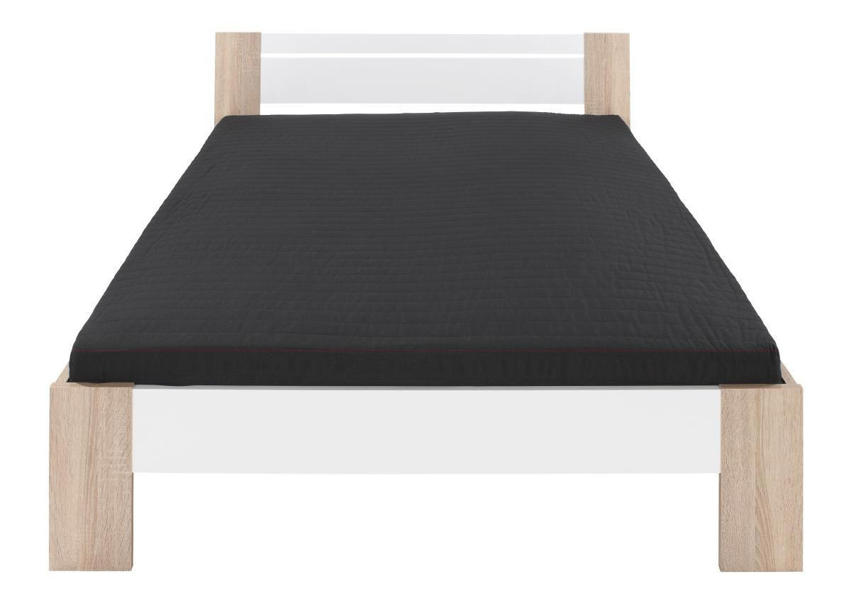 FUTONSKA POSTELJA 140 cm   x 200 cm  , leseni material bela, barve hrasta  - barve hrasta/bela, Design, leseni material (140/200cm) - Boxxx