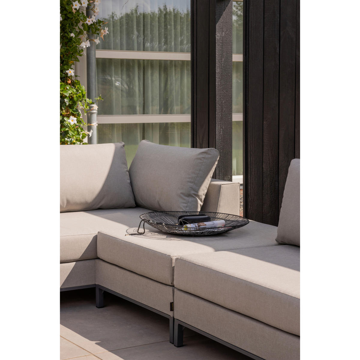 LOUNGEGARNITUR 246/262 cm Aluminium  - Taupe, MODERN, Textil/Metall (246/262cm) - Livetastic