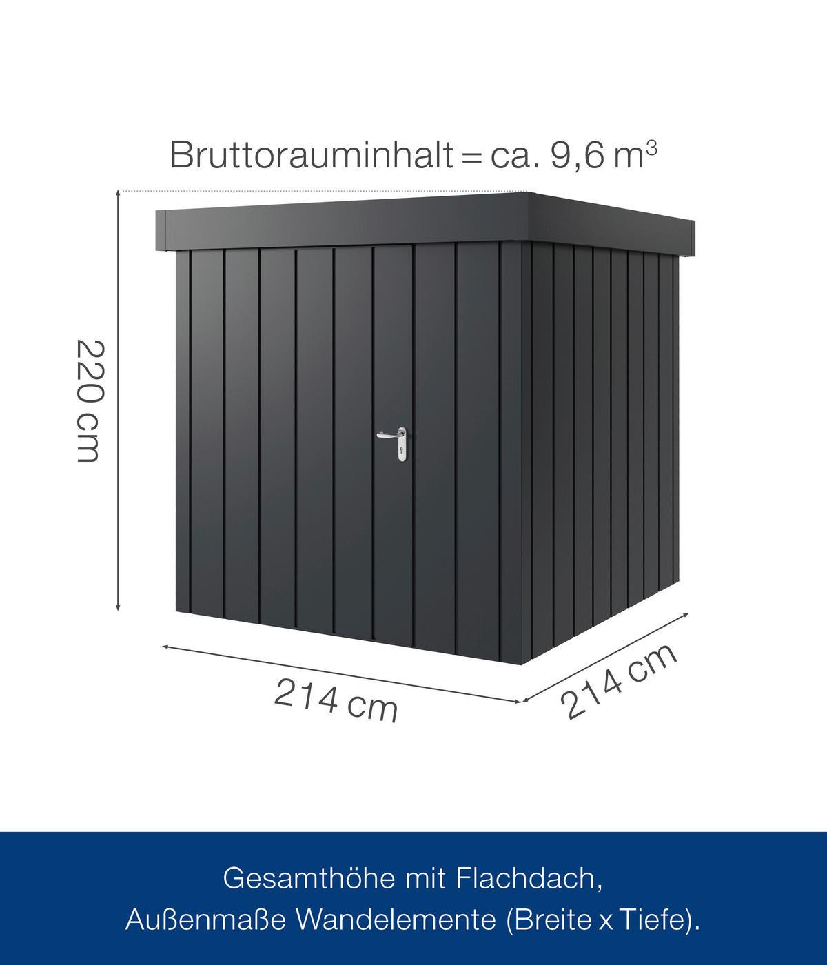 GERÄTEHAUS 229/220/229 cm  - Anthrazit, Basics, Metall (229/220/229cm) - Hörmann