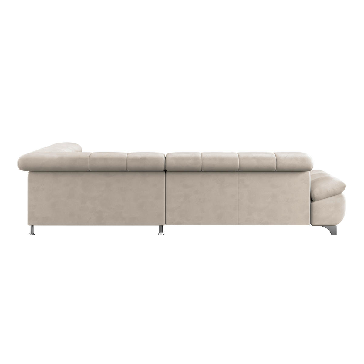 ECKSOFA Naturfarben Chenille  - Chromfarben/Naturfarben, KONVENTIONELL, Textil/Metall (312/234cm) - Livetastic