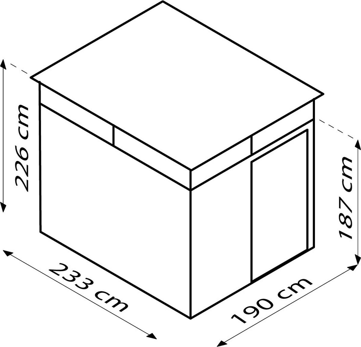 GERÄTEHAUS 190/226/245 cm  - Anthrazit, Basics, Metall (190/226/245cm)