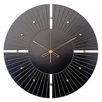 WANDUHR - Schwarz, Goldfarben  - Goldfarben/Schwarz, Basics, Holz/Kunststoff (57cm)