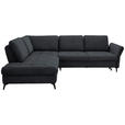 ECKSOFA in Bouclé Schwarz  - Schwarz, Natur, Textil/Metall (233/288cm) - Valnatura