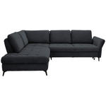 ECKSOFA in Bouclé Schwarz  - Schwarz, Natur, Textil/Metall (233/288cm) - Valnatura