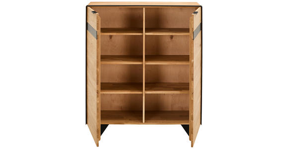 HIGHBOARD  in 121,1/140/42 cm  - Wildeiche/Schwarz, KONVENTIONELL, Holz/Holzwerkstoff (121,1/140/42cm) - Landscape