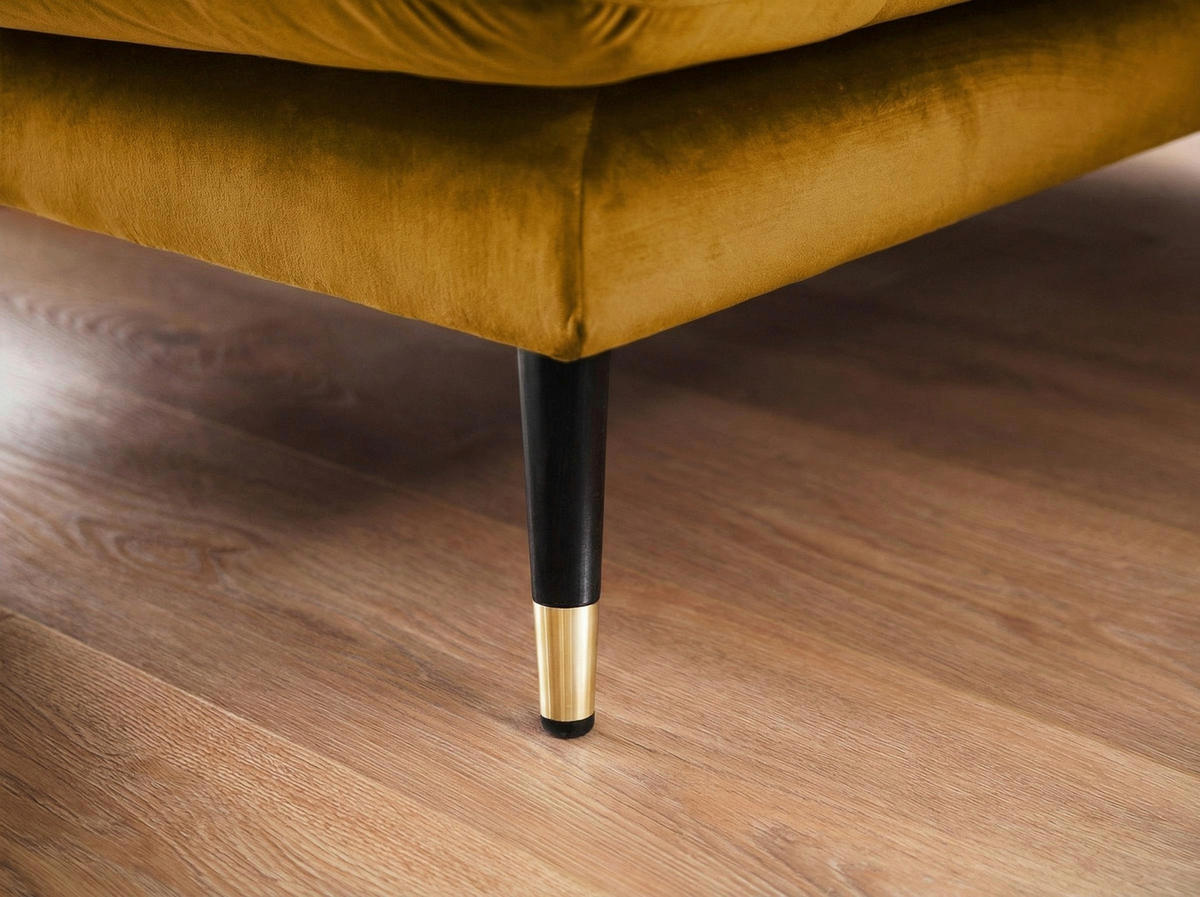 ECKSOFA Eckteil  TOKIO-REC.2S Senfgelb Samt  - Senfgelb, MODERN, Holz/Textil (275/157cm) - MID.YOU