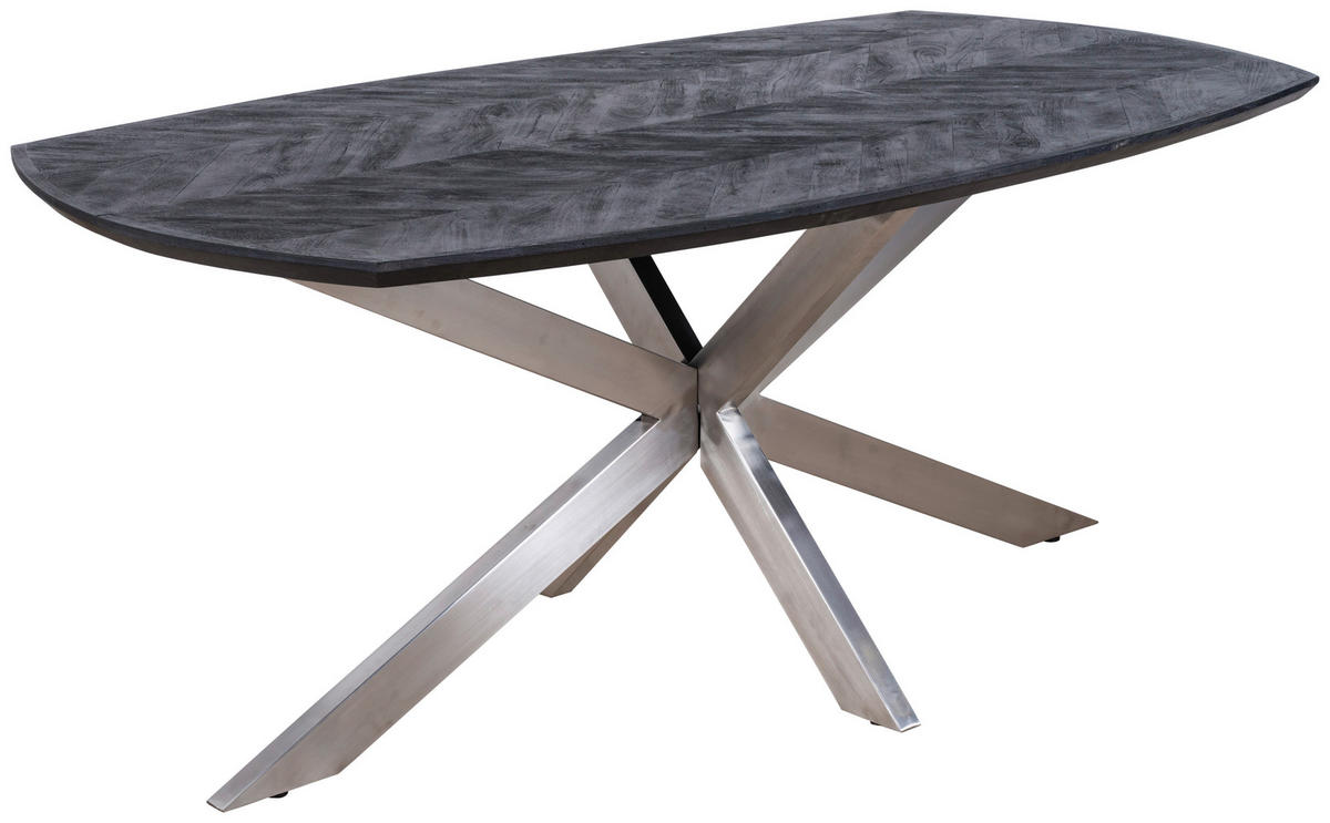 ESSTISCH in Holz, Metall 180/100/76 cm  - Schwarz/Naturfarben, MODERN, Holz/Metall (180/100/76cm) - MID.YOU