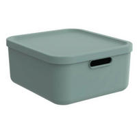 DOBOZ TETŐVEL 39,5/23,5/17,7 cm  - fehér, Basics, műanyag (39,5/23,5/17,7cm) - Rotho