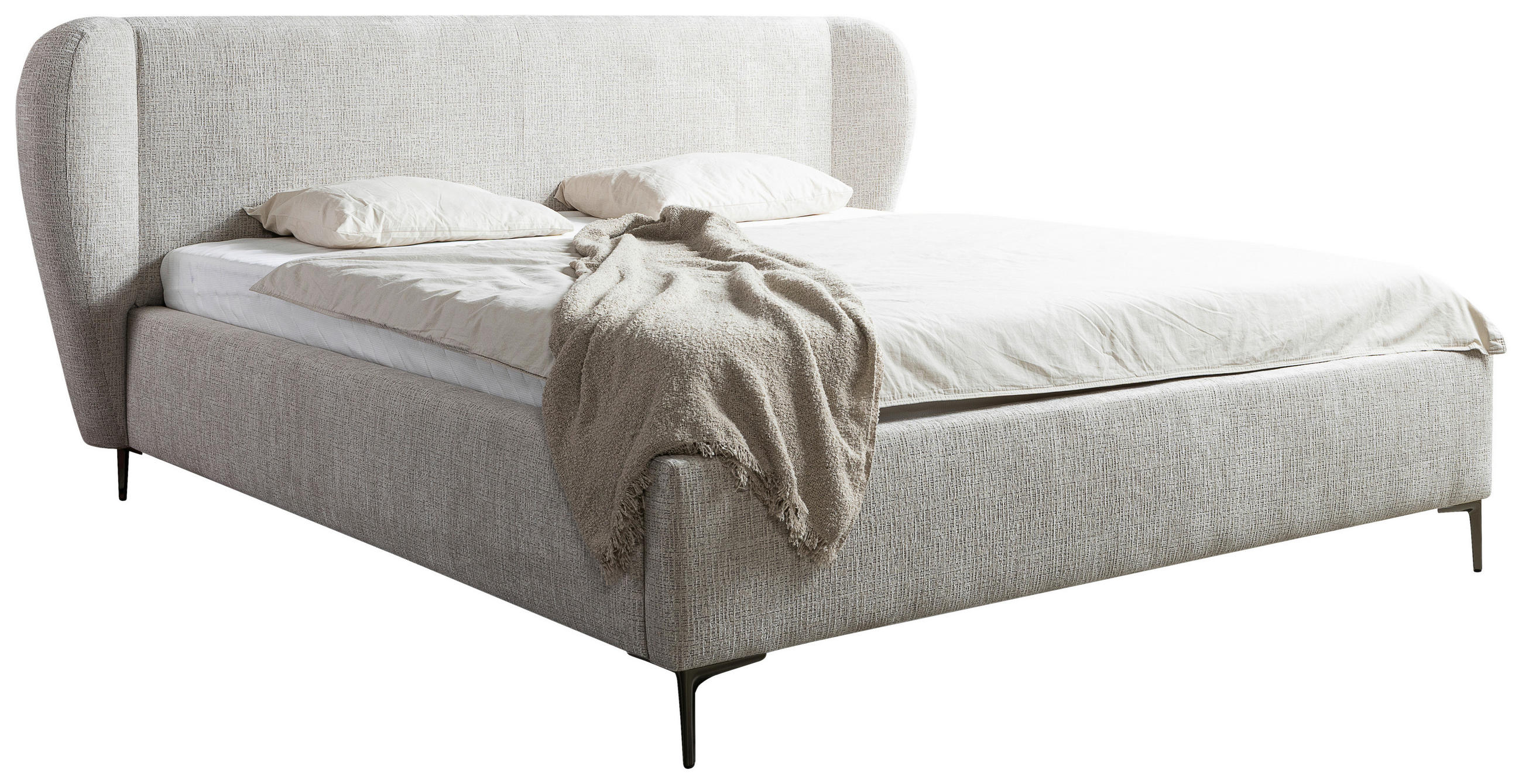 POLSTERBETT Lattenrost, Bettkasten 180/200 cm  in Beige  - Beige/Schwarzchrom, MODERN, Holz/Kunststoff (180/200cm) - MID.YOU