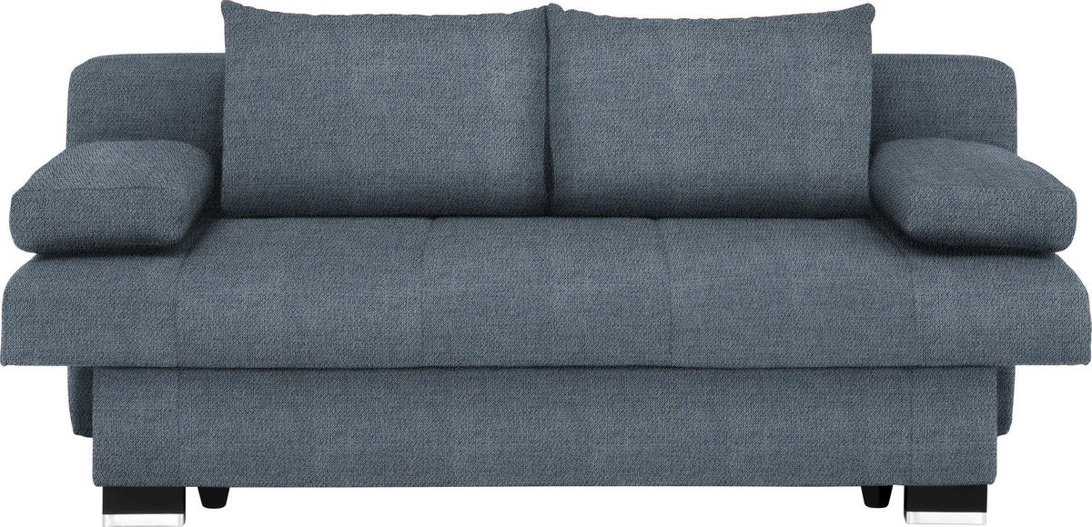 SCHLAFSOFA in Textil Blau, Grau  - Wengefarben/Blau, Konventionell, Holz/Textil (200/80/104cm) - Novel