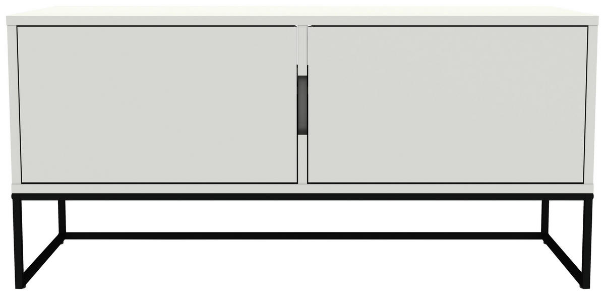 LOWBOARD Lipp  in 118/57/43 cm  - Schwarz/Weiß, Design, Holzwerkstoff/Metall (118/57/43cm)