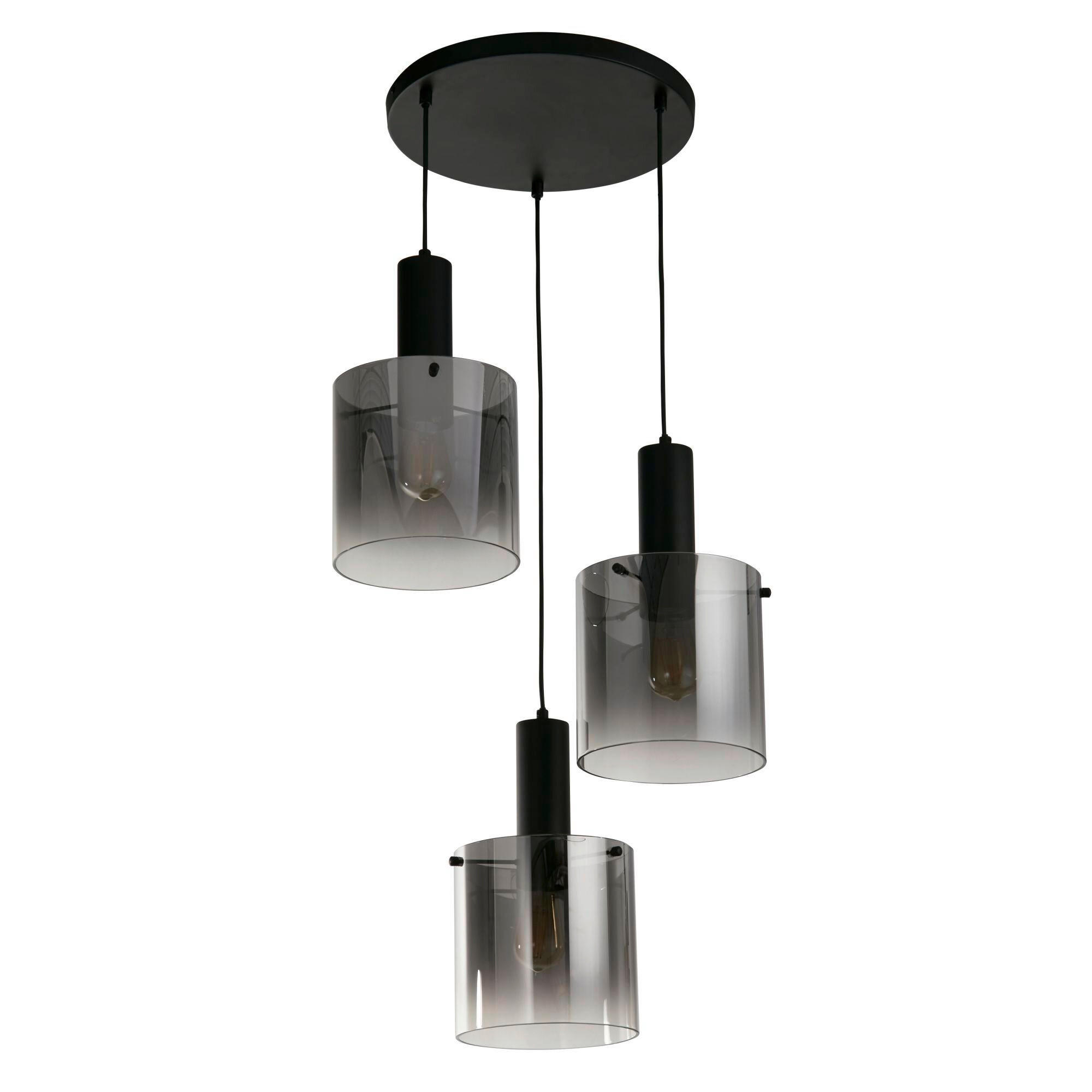 HÄNGLAMPA Sweden 42/35-150 cm  - svart, Modern, metall/glas (42/35-150cm)