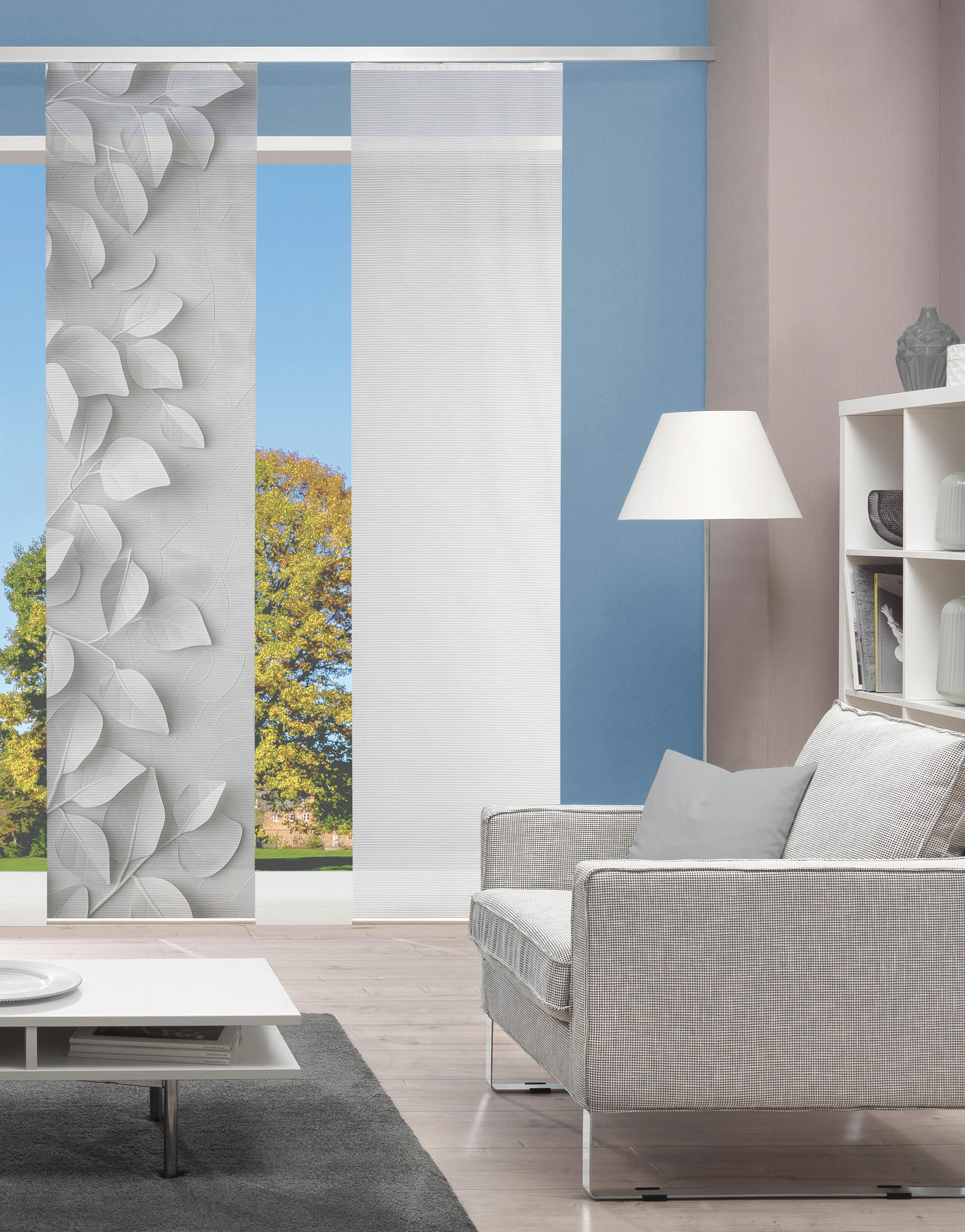 FLÄCHENVORHANG   blickdicht  60/260 cm   - Grau Hochglanz, Design, Textil (60/260cm)