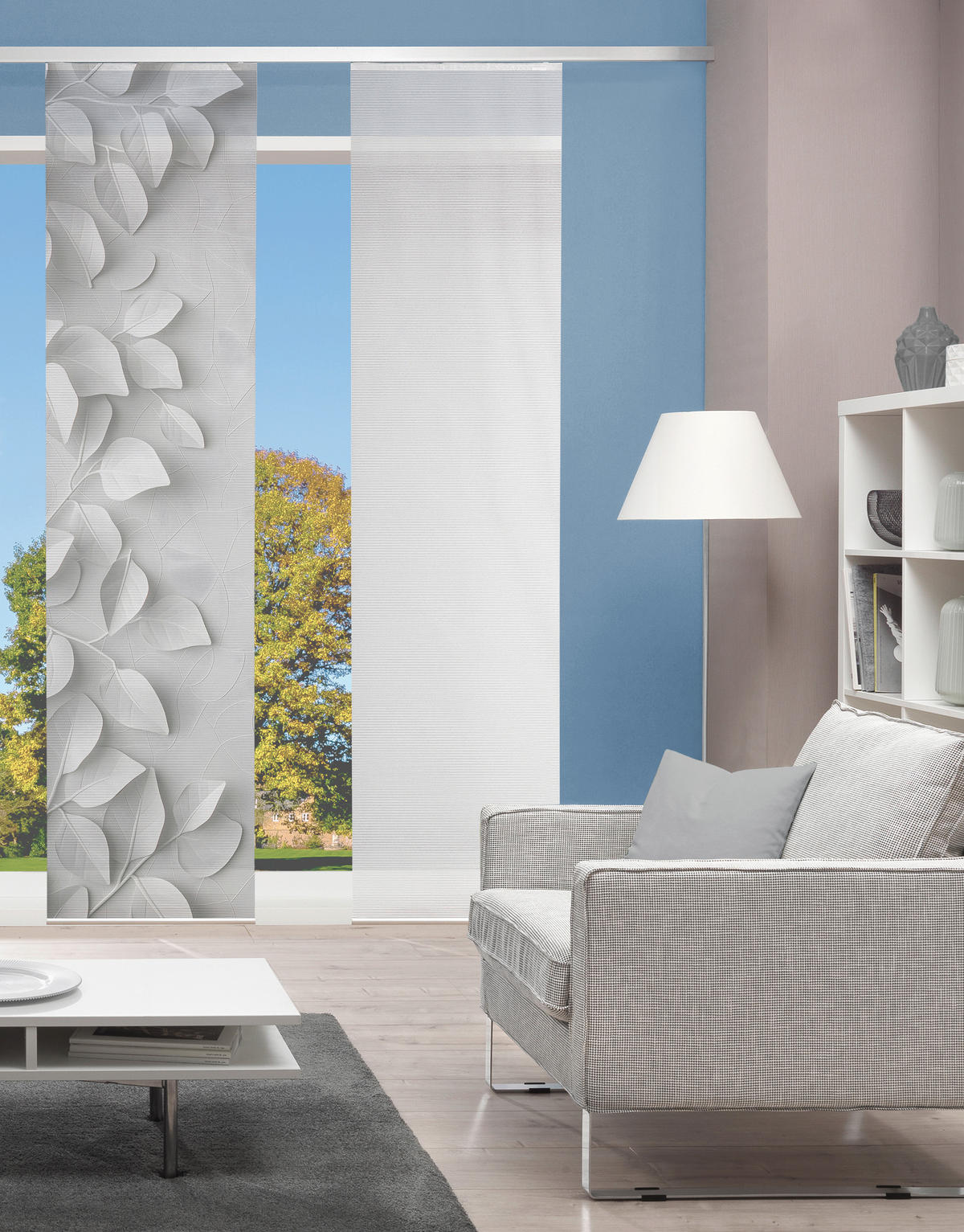 FLÄCHENVORHANG   blickdicht  60/260 cm   - Grau Hochglanz, Design, Textil (60/260cm)