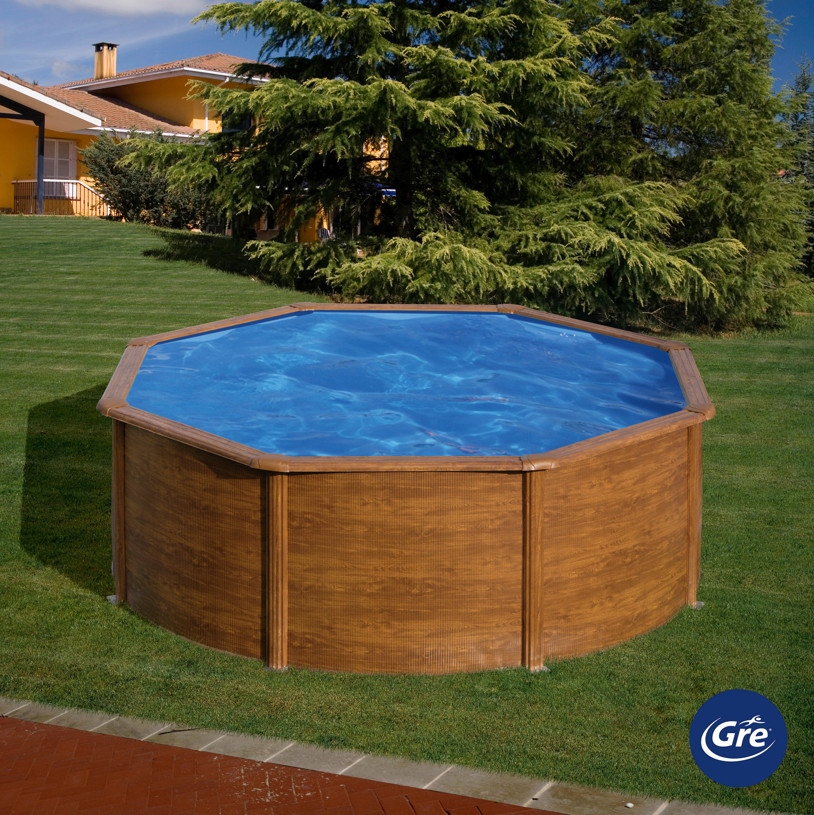 POOL GRE PACIFIC KIT300W 2023 300/300/120 cm  - Braun, KONVENTIONELL, Metall (300/300/120cm) - Gre