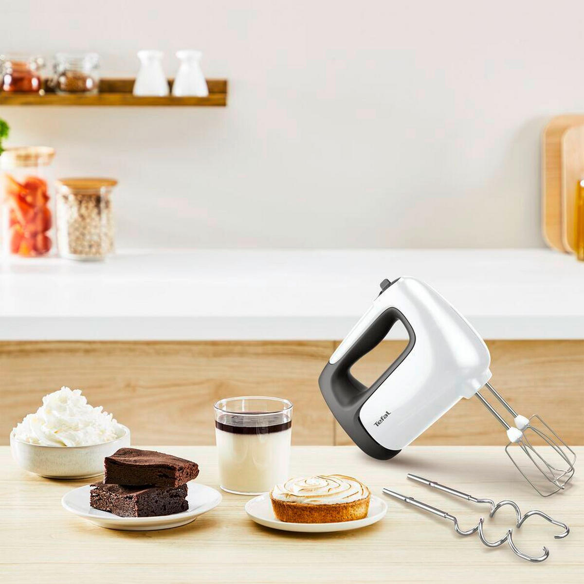 HANDMIXER  - Weiß/Grau, Basics (21,4/27/14,4cm) - Tefal
