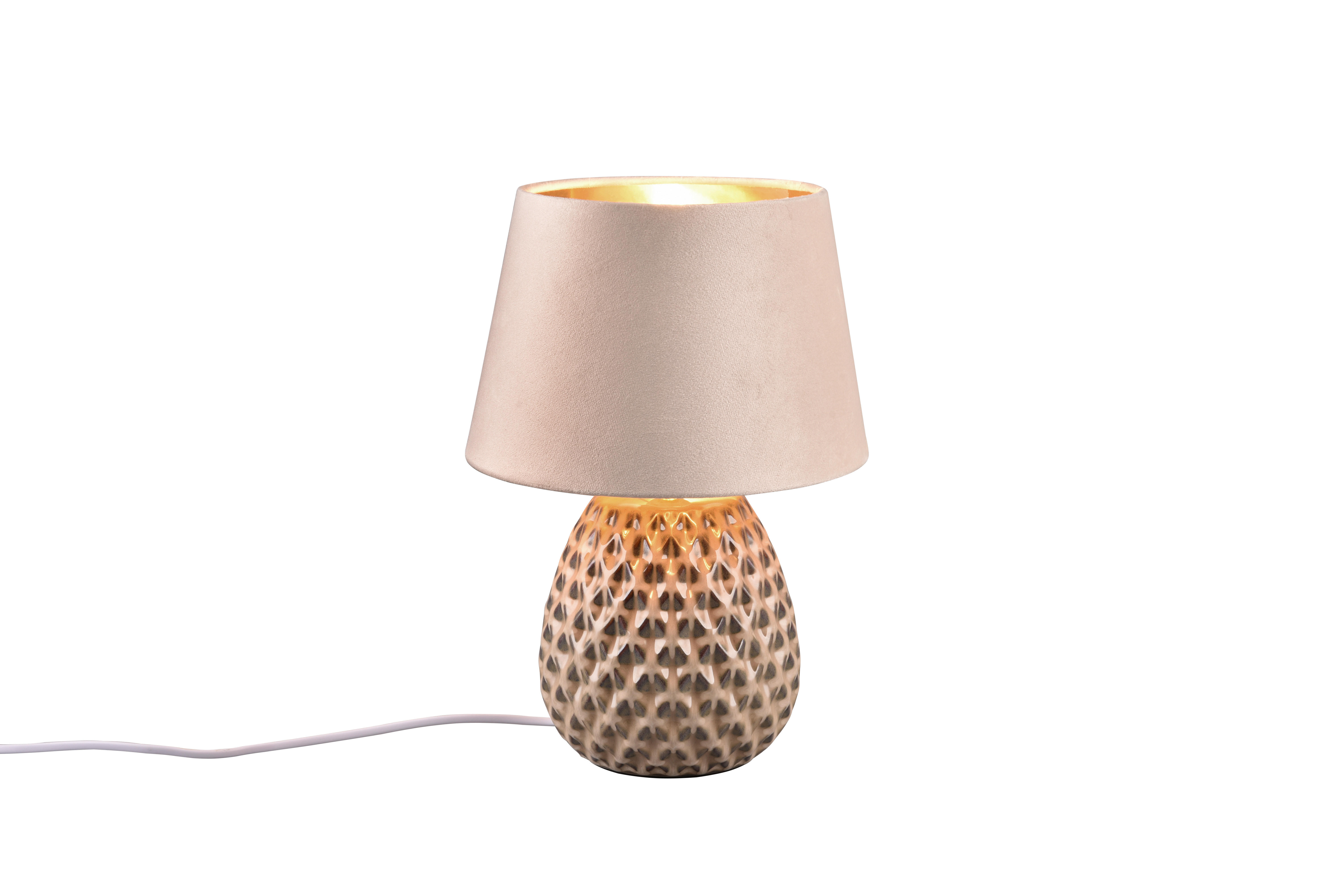 TISCHLEUCHTE Ariana 24/35 cm   - Beige, KONVENTIONELL, Keramik/Textil (24/35cm)