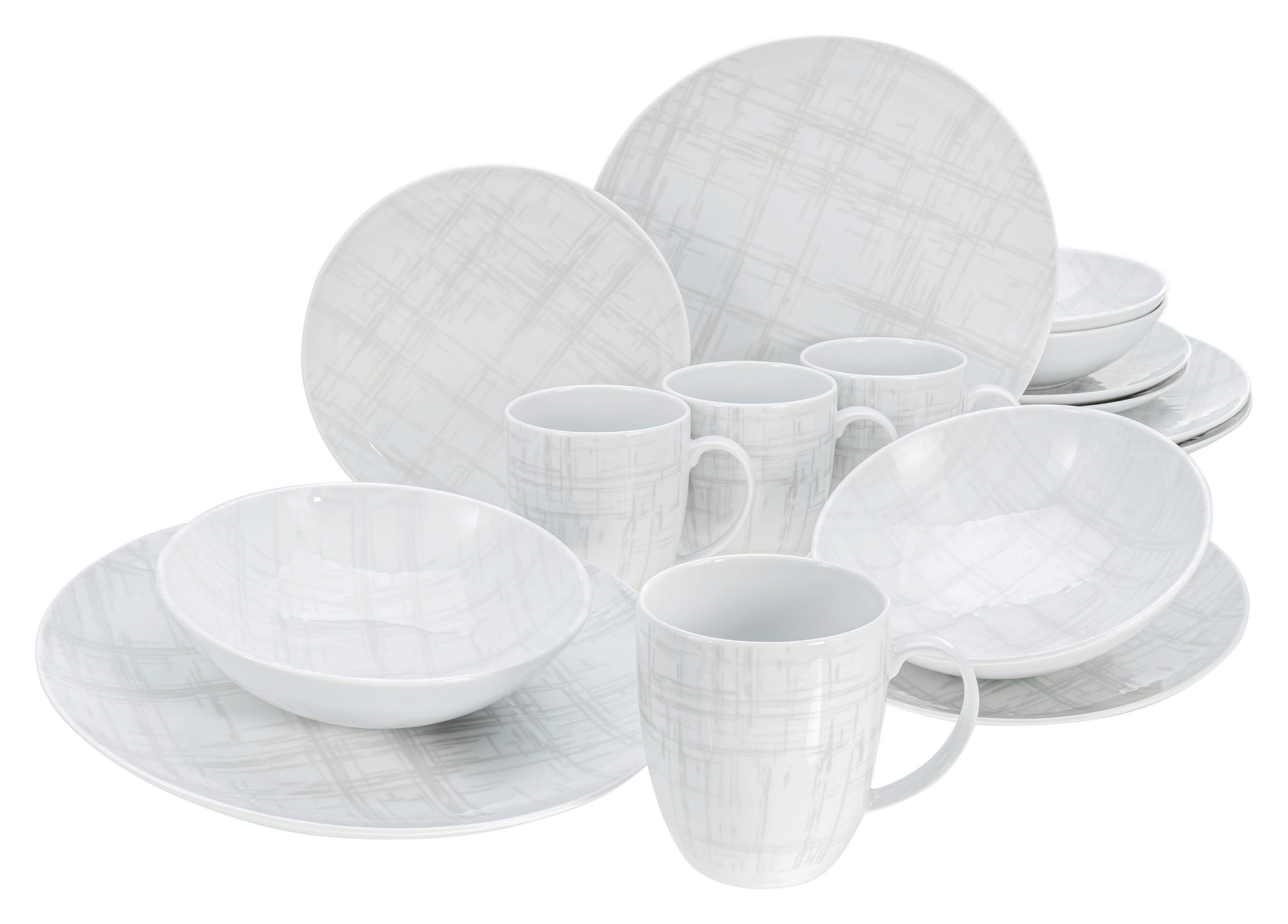KOMBISERVICE 16-teilig  - Multicolor/Weiß, Basics, Keramik - Creatable