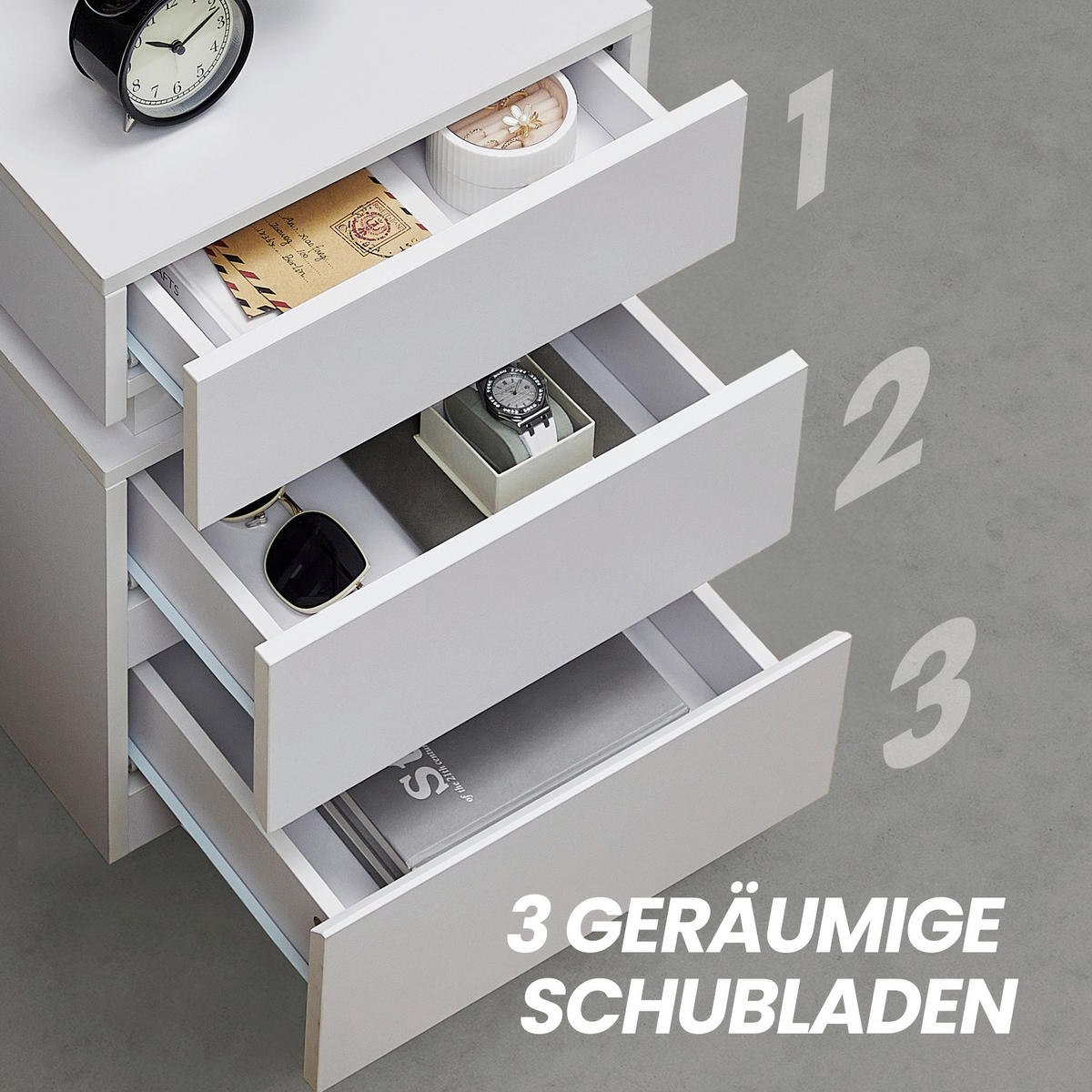 NACHTSCHRANKSET 40/55/35 cm  - Weiß, Trend, Holzwerkstoff (40/55/35cm) - Boxxx