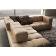 ECKSOFA in Echtleder Hellbraun  255/244 cm  - Hellbraun/Schwarz, Design, Leder/Metall (255/244cm) - Emilio Belluti
