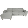 ECKSOFA in Cord Grau  - Silberfarben/Grau, Design, Textil/Metall (167/250cm) - Xora