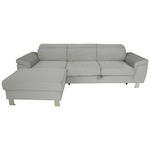 ECKSOFA inkl. Funktionen Grau Cord  - Silberfarben/Grau, Design, Textil/Metall (167/250cm) - Xora