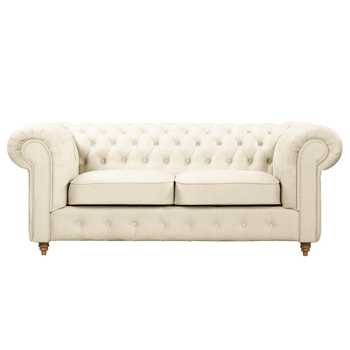 SCHLAFSOFA Mikrofaser Creme Armteil links, Armteil rechts  - Creme/Braun, Design, Holz/Textil (190/74/91cm) - P & B