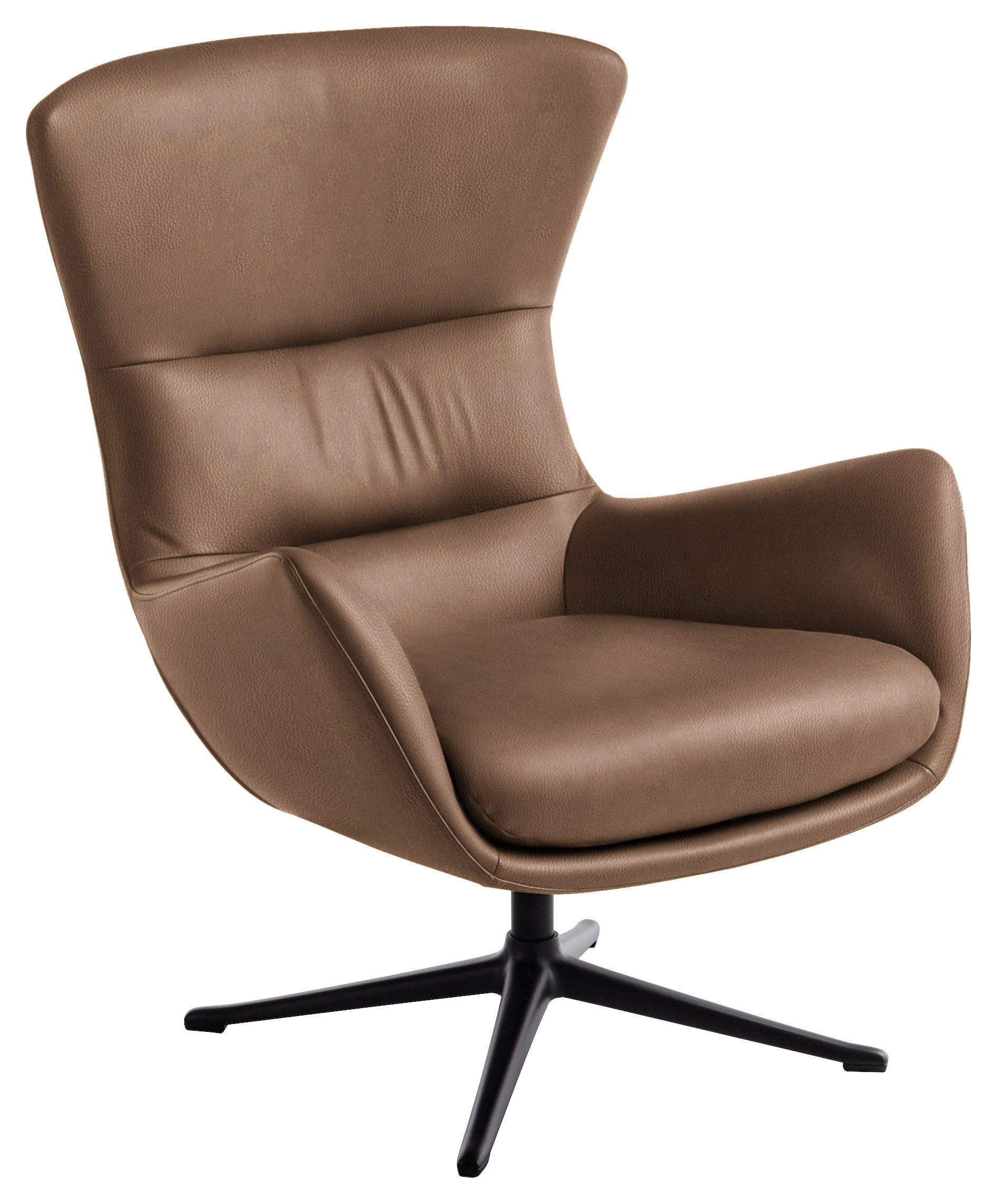 OHRENSESSEL in Hellbraun  - Hellbraun/Schwarz, Design, Leder/Metall (84/104/96cm) - home24