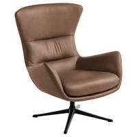 OHRENSESSEL in Hellbraun  - Hellbraun/Schwarz, Design, Leder/Metall (84/104/96cm) - home24