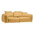 BIGSOFA in Samt Gelb  - Gelb/Schwarz, MODERN, Kunststoff/Textil (260/70/122cm) - Carryhome