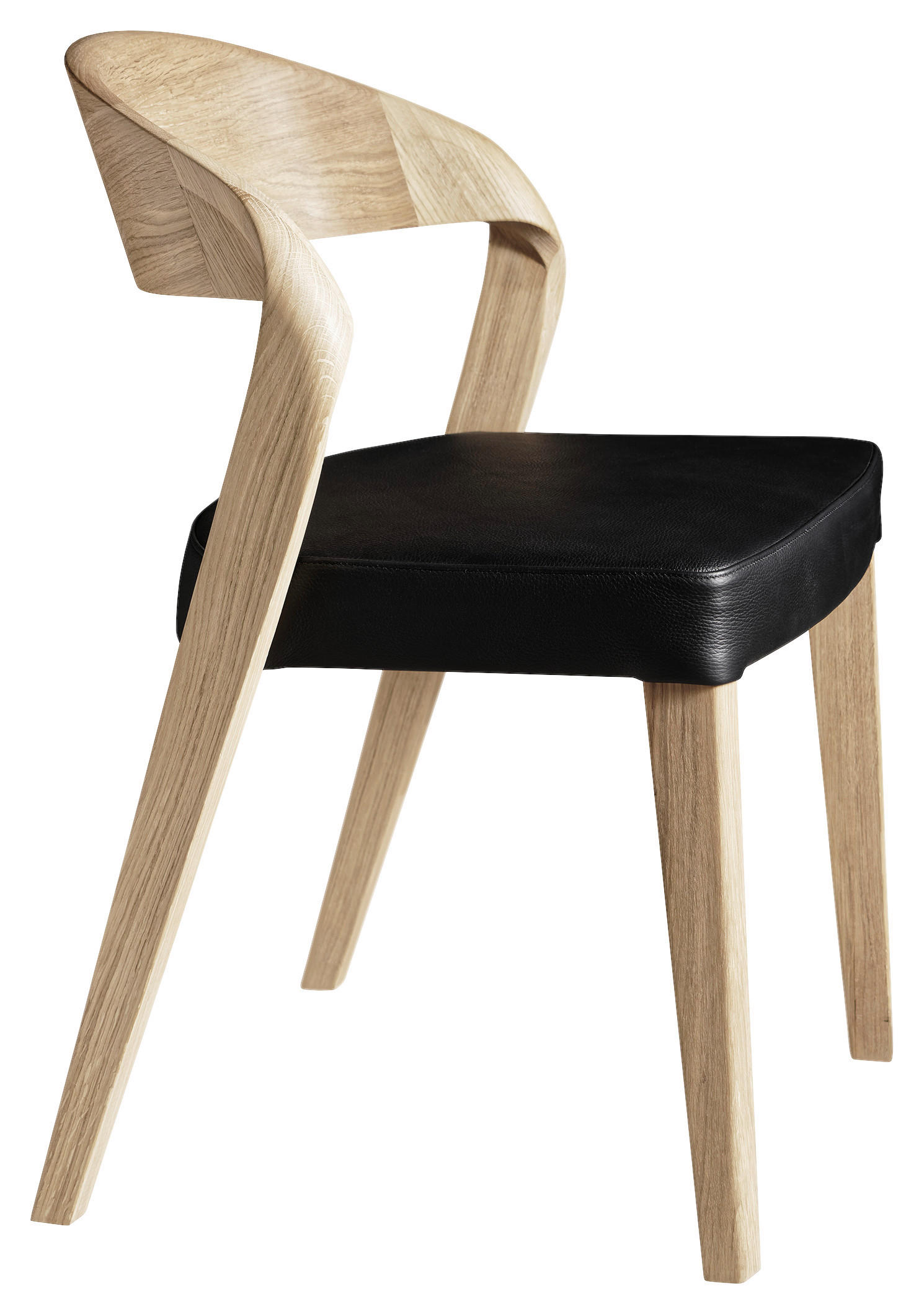 ŽIDLE, černá, divoký dub - divoký dub/černá, Design, dřevo/kůže (54/82/57cm) - Voglauer