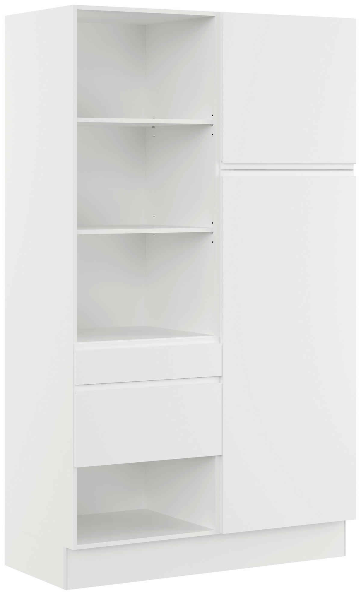 MEHRZWECKSCHRANK 120/206,2/58 cm  - Weiss, Basics, Holzwerkstoff (120/206,2/58cm) - Impuls