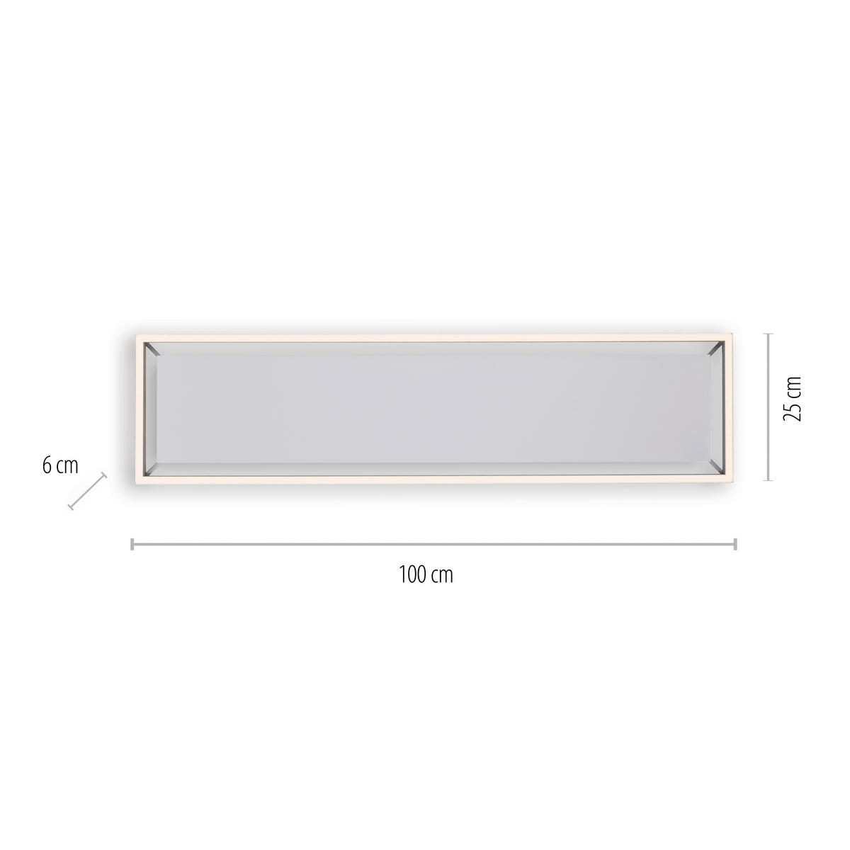 PLAFONIERĂ CU LED - argintiu, Design, plastic/metal (100/25/5,6cm)