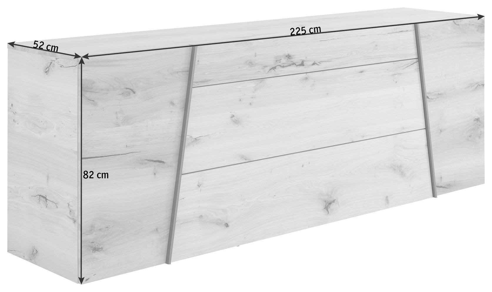 SIDEBOARD 225/82/52 cm  - Eichefarben/Grau, Natur, Holz/Holzwerkstoff (225/82/52cm) - Voglauer